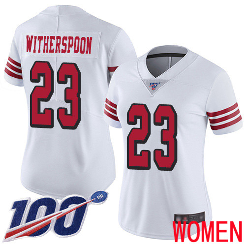 San Francisco 49ers Limited White Women Ahkello Witherspoon NFL Jersey #23 100th